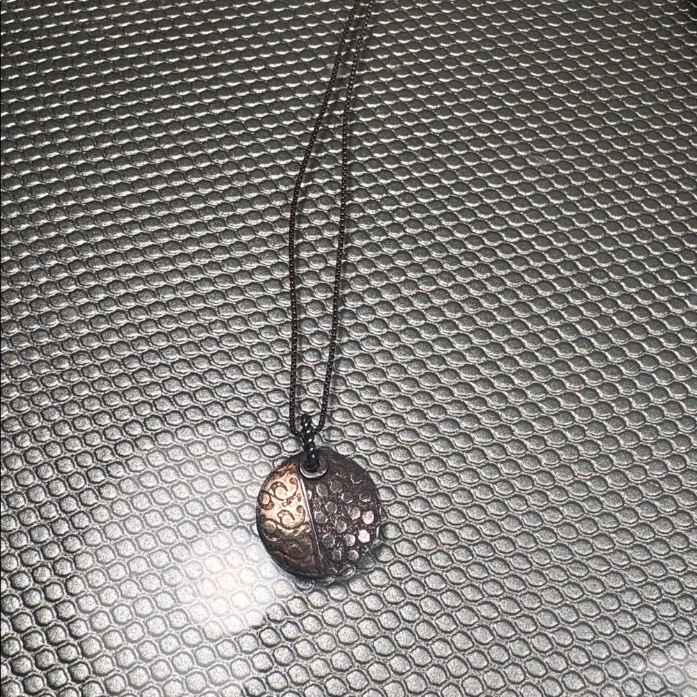 Elegant Reversible Silver Pendant Necklace.